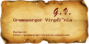 Gremsperger Virgínia névjegykártya